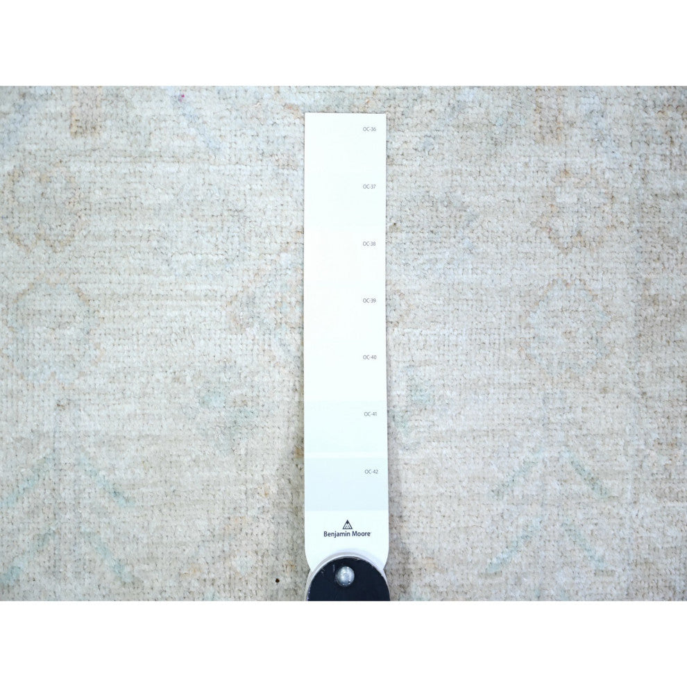 White Wash Peshawar Wool Hand Knotted Oriental Rug, 2'7"x11'3"
