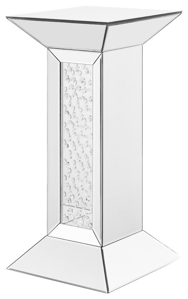12" Crystal End Table, Clear Mirror Finish