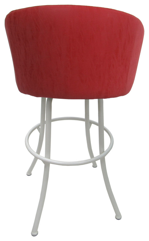 Swivel Counter Metal Bar Stool 26", 30" Extra Tall 34" - Joey, Ruby - White, 30"