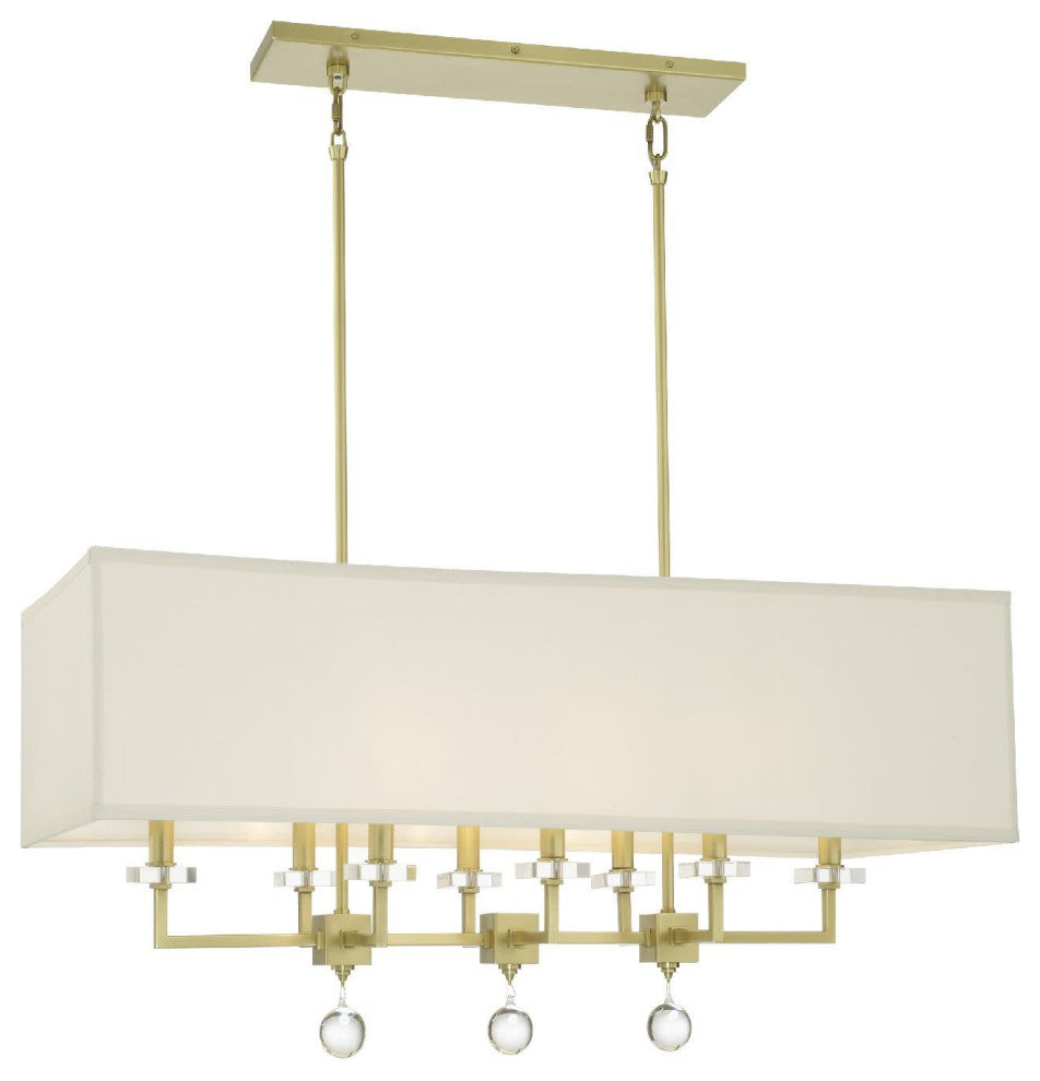 Crystorama Lighting Group 8109 Paxton 8 Light 38"W Linear - Aged Brass