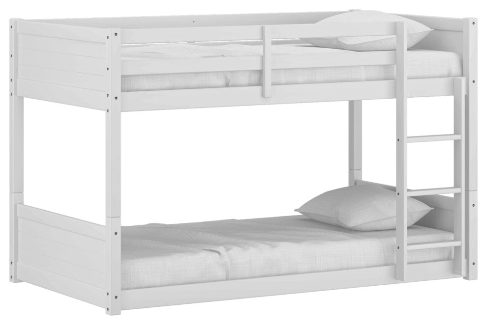 Hillsdale Capri Wood Twin Over Twin Size Floor Bunk Bed with Ladder