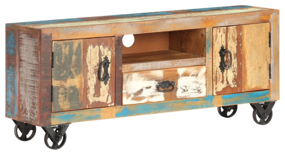 vidaXL TV Cabinet Solid Reclaimed Wood Lowboard Stereo HiFi Plasma Stand Unit
