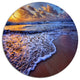 Sunset Over Blue Sea Waves, Seashore Art Disc Metal Artwork, 23"