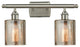 Cobbleskill 2-Light Bath Fixture, Mercury Glass, Satin Brush Nickel