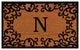 Chateaux Monogram Doormat, 18"x30", Natural, Black, Letter N