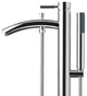 Taron Modern-Style Bathroom Tub Filler Faucet, Floor-mounted, Polished Chrome
