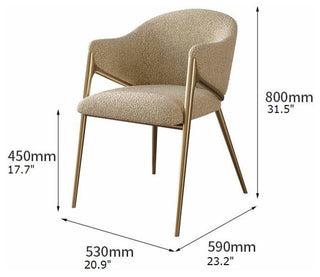 Light Luxury Postmodern Minimalist Dining Chair, Beige