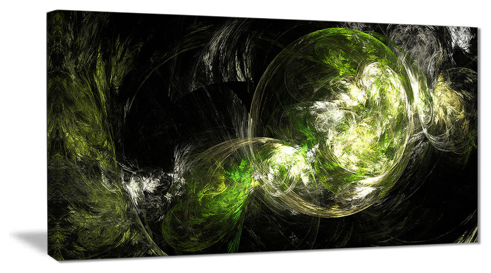"Billowing Smoke Green" Abstract Digital Art Canvas Print