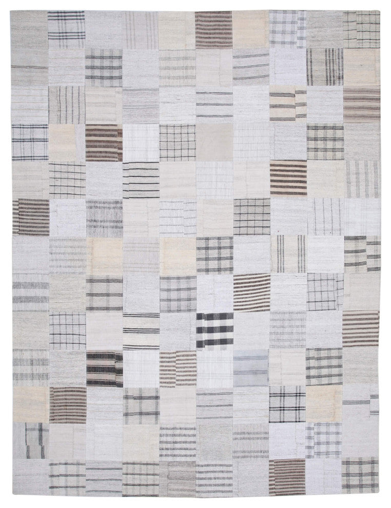 Rug N Carpet - Handmade Oriental 9' 11'' x 13' 1'' Rustic Patchwork Kilim Rug