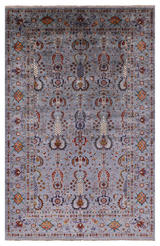 Hand-Knotted Persian Tabriz Wool Rug 6' 5" X 10' 0" Q9705
