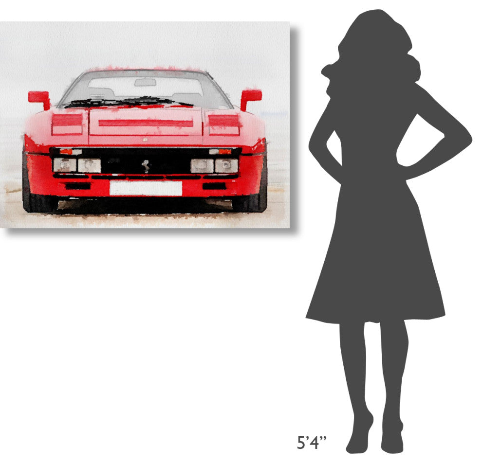 "1980 Ferrari 288 GTO Front Watercolor" Fine Art Print