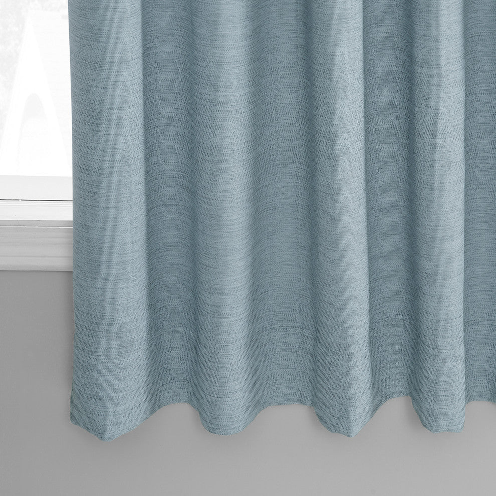 Bellino Blackout Room Darkening Single Panel Curtain, Gulf Blue, 50"x63"