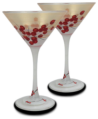 Berries 'n Branches Martini Glasses, Set of 2