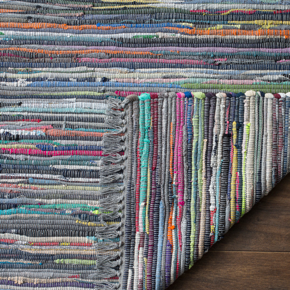 Safavieh Rag Rug Collection RAR121 Rug, Aqua/Multi, 5' X 8'