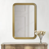 Madison Park Aurelia Rounded Rectangle Fluted Wall Mirror, Gold