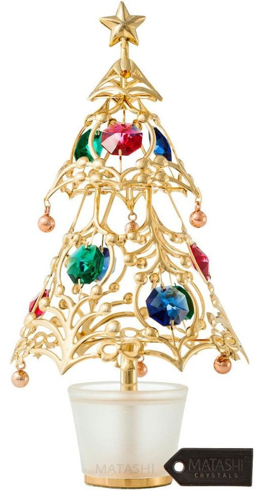 24k Gold Plated Christmas Tree Table Top Ornament