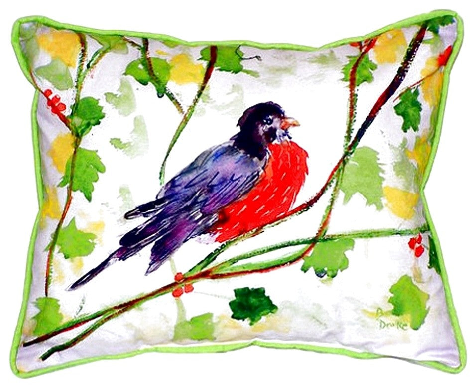 Robin Extra Large Zippered Pillow 20x24