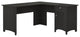 L-Shaped Desk, Storage Drawers & 1-Door Cabinet With Inner Shelf, Black