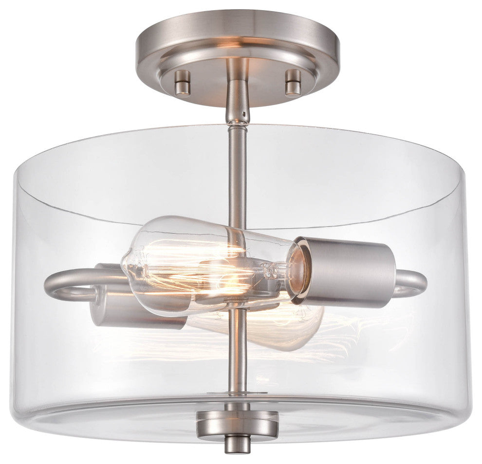 Verlana Collection 2-LIght 11" Brushed Nickel Semi-Flush