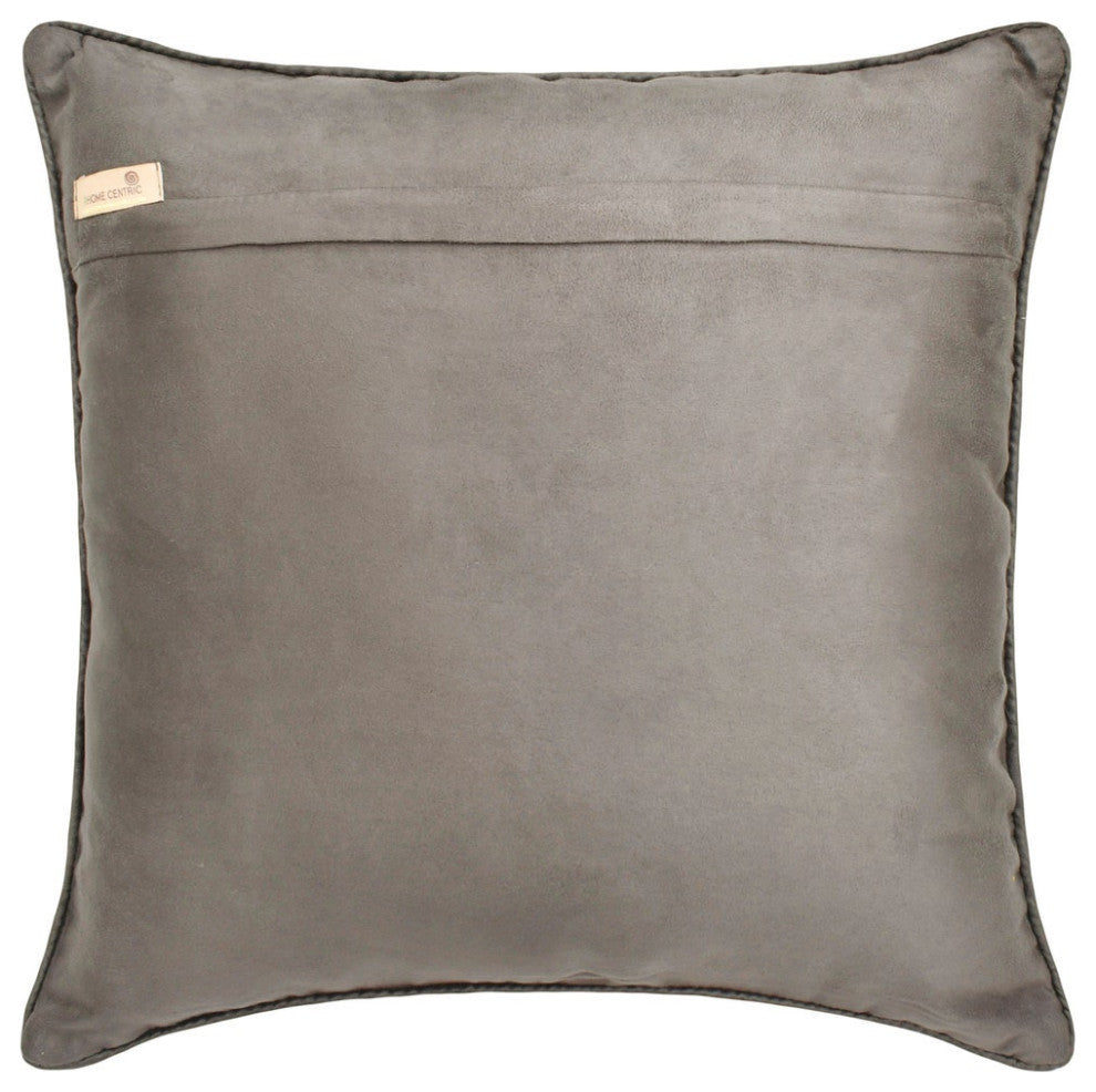 Grey Jacquard Quilted & Damask Pillowcase 24"x24" Throw Pillow Cover - Gryselda