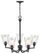 5 Light 26" Matte Black Chandelier