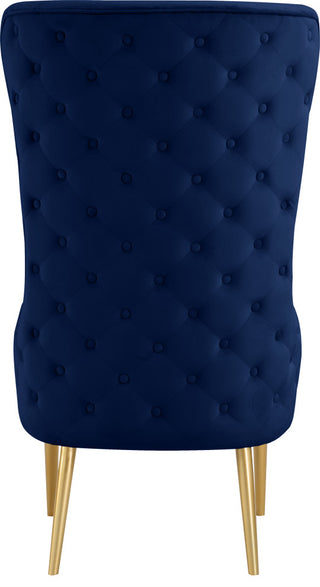 Alexander Velvet Upholstered Accent Chair, Navy