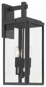 Byron 3-Light Matte Black Outdoor Wall Mount