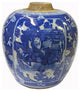Oriental Handpainted People Theme Small Blue White Porcelain Ginger Jar Hws2313