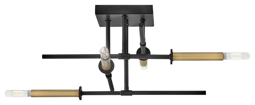 Lark Hux Medium Semi-Flush Mount, Black