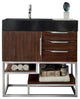 Columbia 36" Single Vanity,Coffee Oakglossy Dark Gray Surface Top,No Mirror