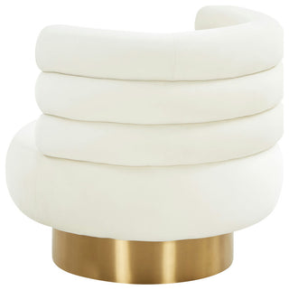TOV Furniture Naomi Cream Velvet Swivel Chair