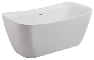 Elegant Decor Harrieta 59" Plastic Soaking Bathtub in Glossy White