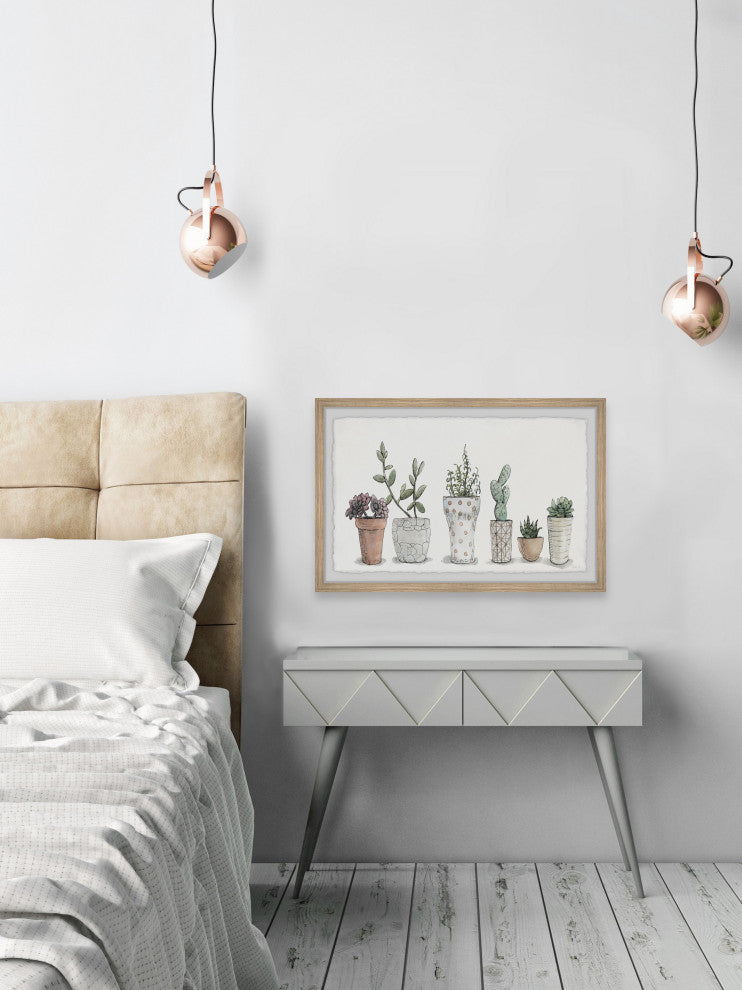 "Decorative Plant Vases" Framed Painting Print