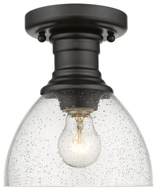 Hines Semi-flush, Black, Seeded Glass