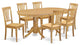 Vaav7-Oak-W, 7-Piece Dining Room Set Table With Leaf and 6 Dining Chairs