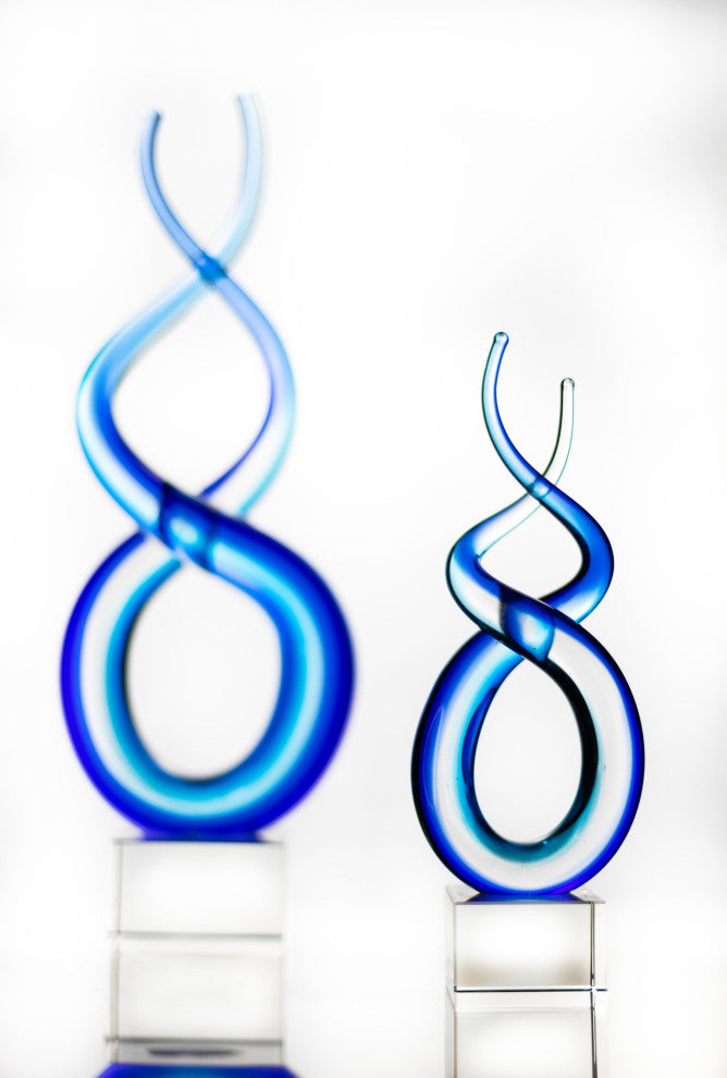 Badash GW521 Touch The Blues Murano Art Glass Centerpiece on CrystalBase