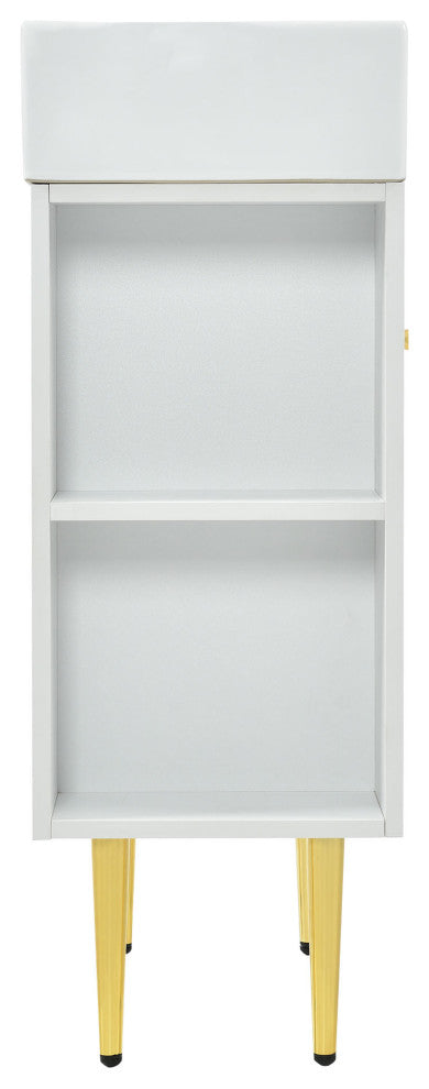 TATEUS 21.6 inch Single Ceramic Vessel Sink Bathroom Storage Cabinet, Left Side Storge