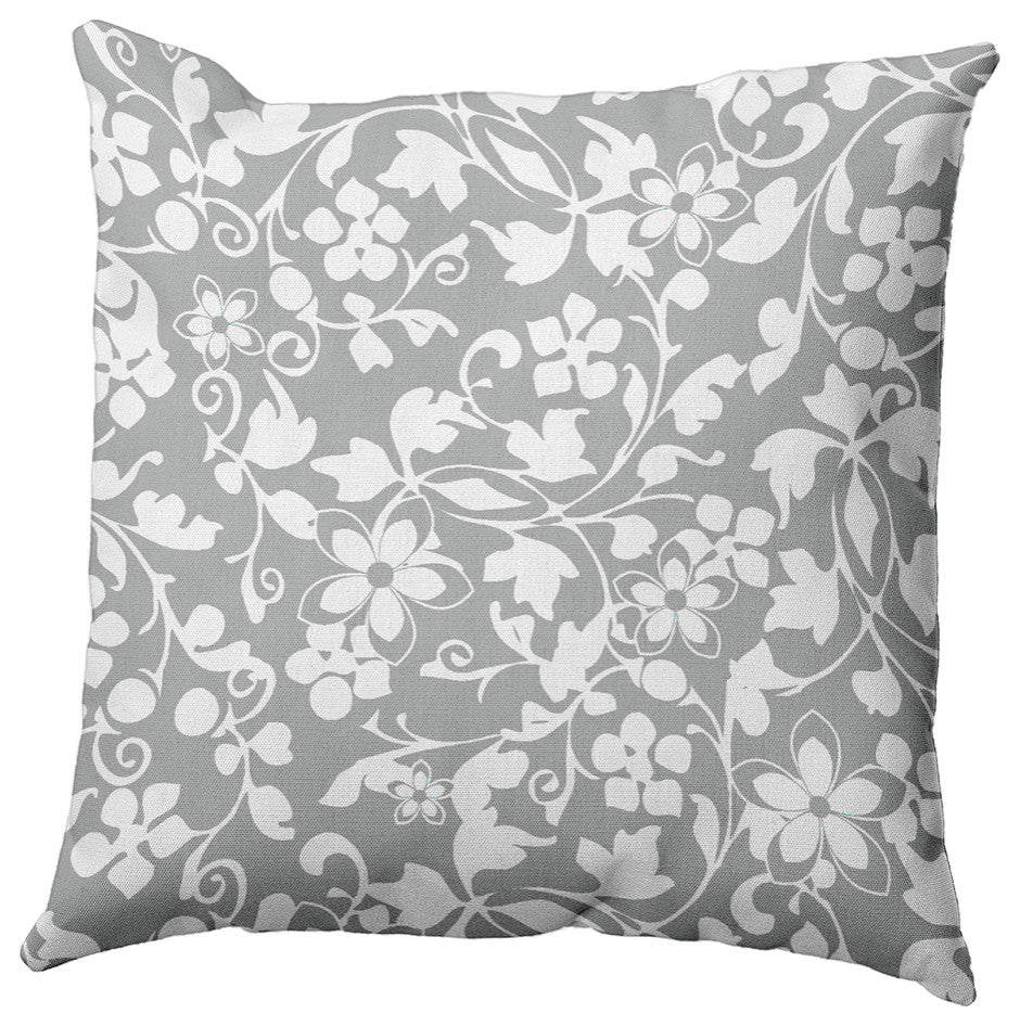 Evelyn Decorative Throw Pillow, Lunar, 18"x18"