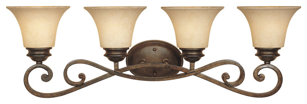 Mendocino 4-Light Bath Bar, Forged Sienna