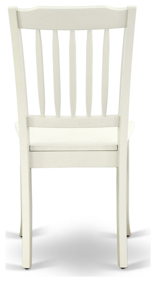 Shda3-Lwh-W 3Pc Round 42 Inch Table And 2 Vertical Slatted Chairs