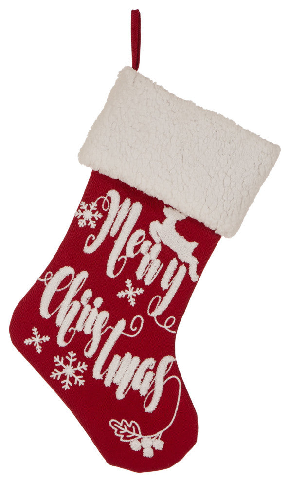 Set of 3 Fabric Christmas Decoration, Stocking and Tree Skirt