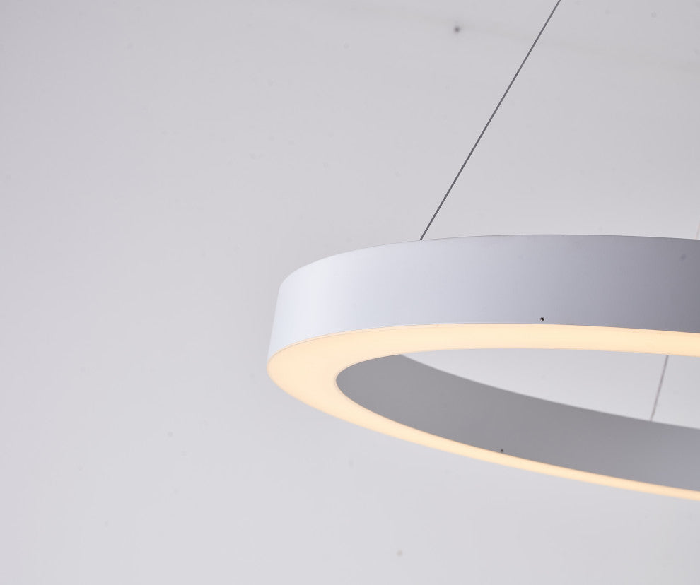 LED Chandelier, Matte White
