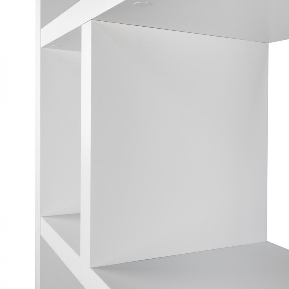 Open bookcase high narrow shelves, White