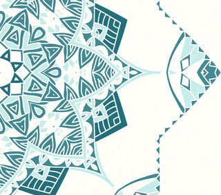 Snowflake Star Holiday Geometric Print Kitchen Towel, Teal