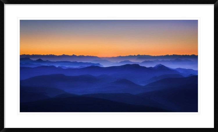 "Misty Mountains" Framed Digital Print by David Bouscarle, 44x26"