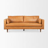 Elton 87.8Lx37.8Wx34.6H Tan Leather Sofa