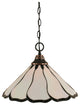 Chain Hung Pendant, Black Copper, 16" Pearl and Black Flair Tiffany