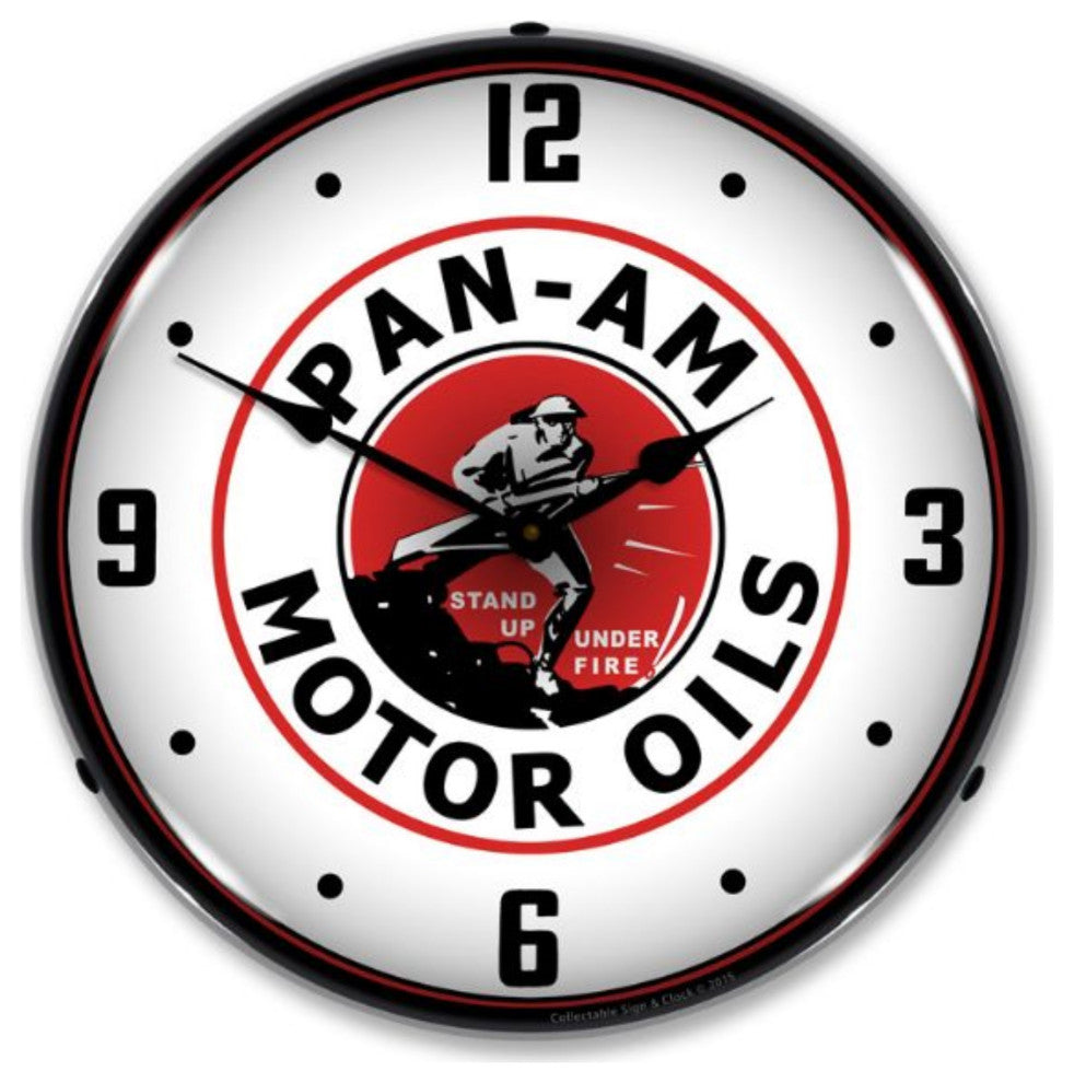 1503588 Pan Am Motor Oils Clock