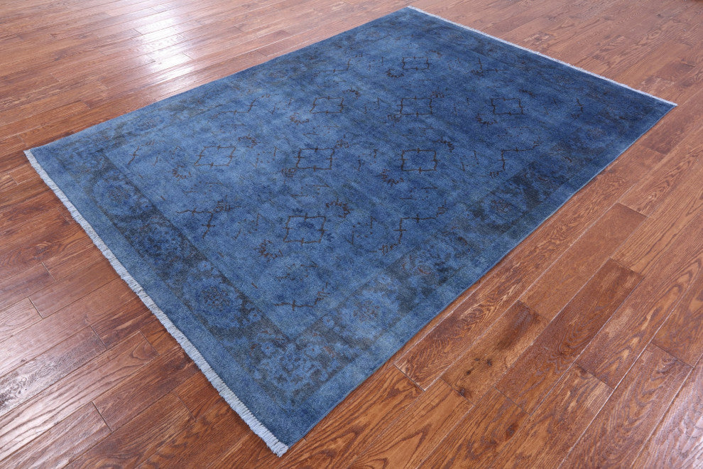 6' 1" X 8' 6" Handmade Overdyed Full Pile Wool Rug - PR2631
