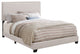 Twin Upholstered Bed With Nailhead Trim, Ivory